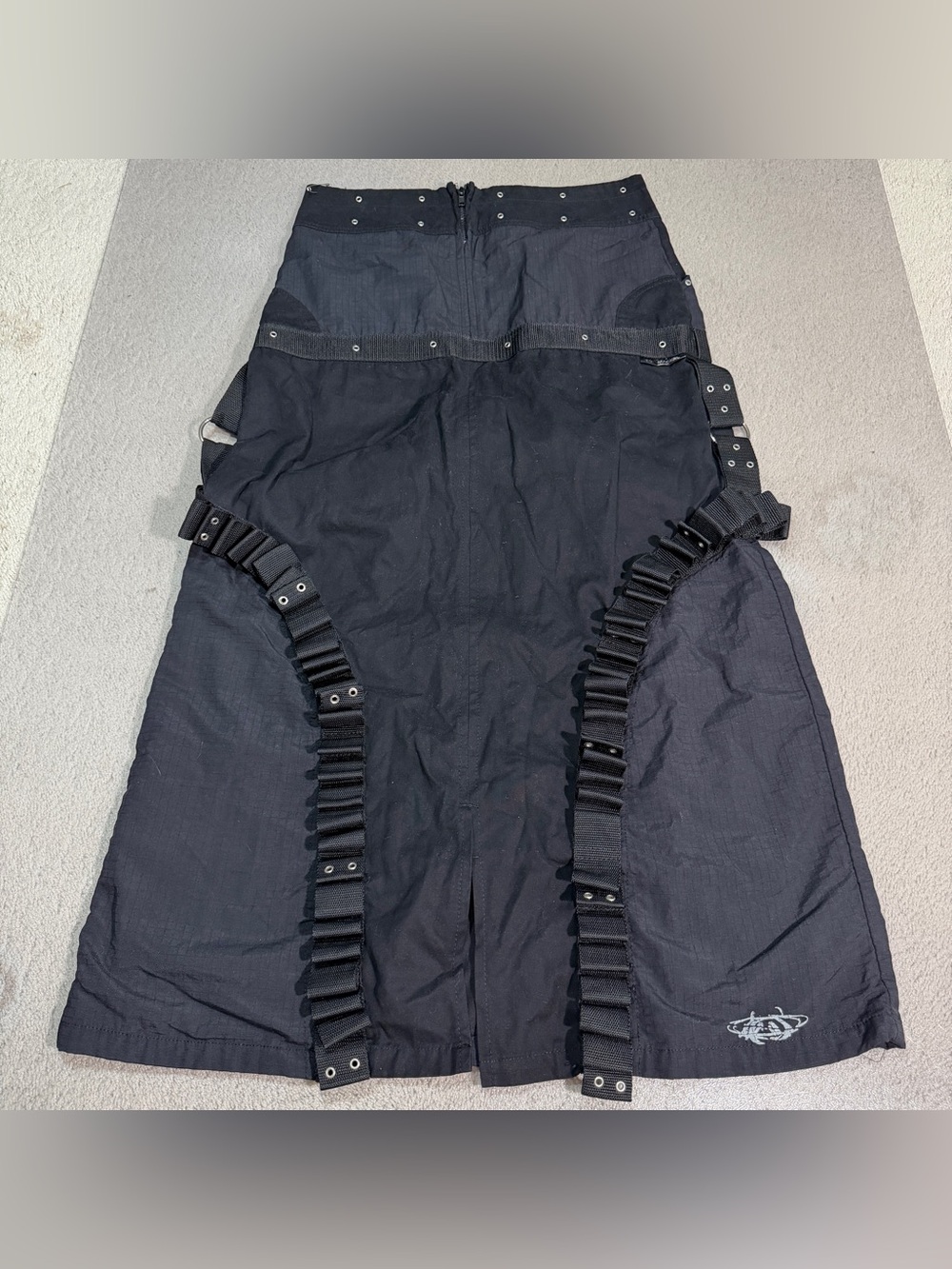 Vintage Bondage Mac girl Skirt y2k Metal O rings Industrial Cybergoth Punk Rave